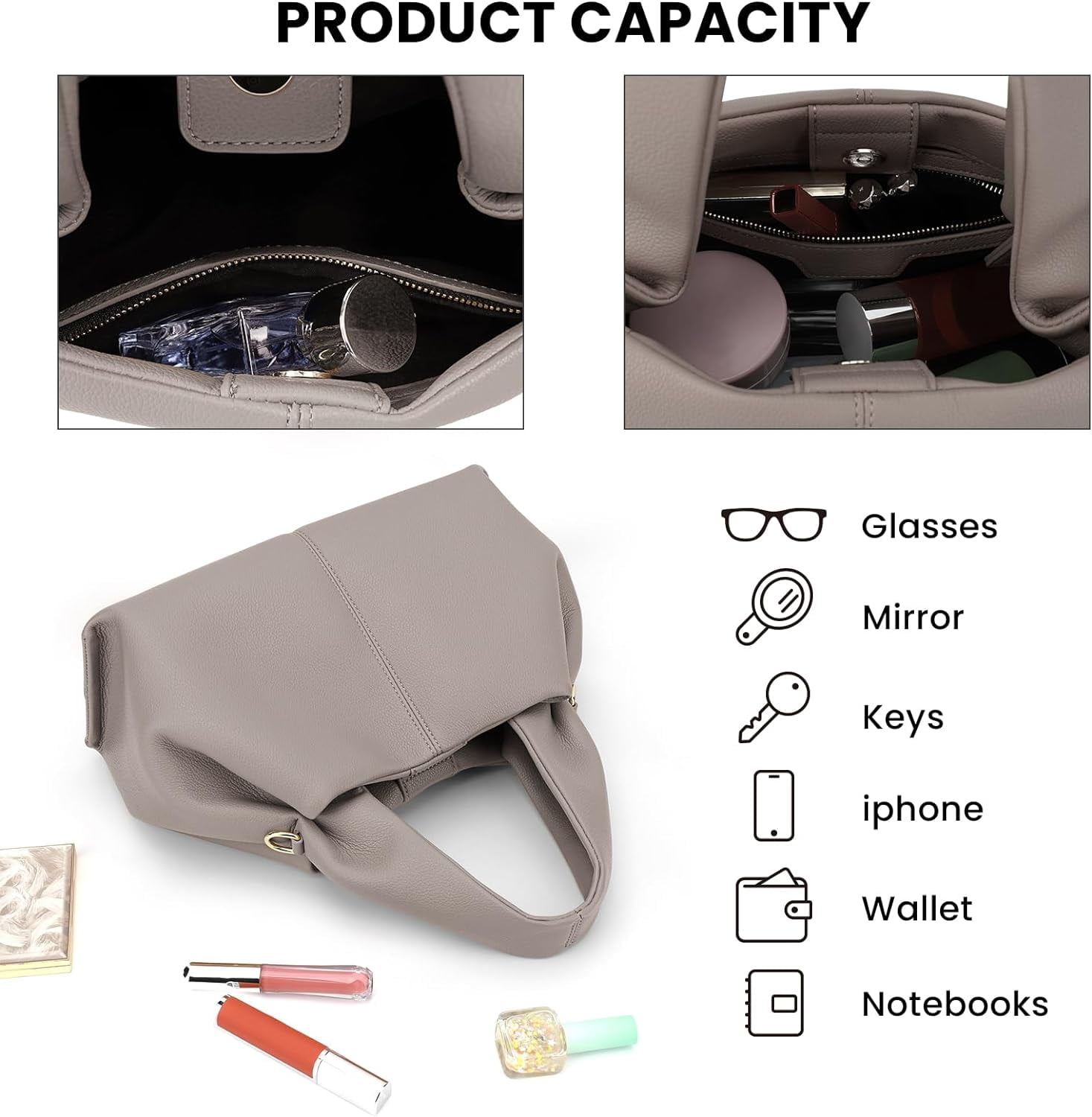 Cloud Pouch Bag Dumpling Clutch Purse Handbag Leather Tote Shoulder Bag Retro Crossbody bag with Removable Strap