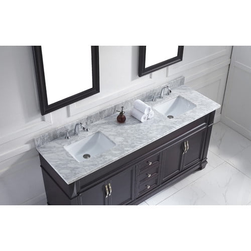 Virtu Usa Victoria 72 Double Bathroom Vanity Set With White Marble Virtu Usa Victoria 72 Double Bathroom Vanity Set With White Marble Top And Mirror Com