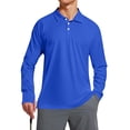 thumbnail image 6 of Cxenplz Men's Shirt Long Sleeve Golf Shirts Quick Dry Sun Protection Lightweight 3-Button Performance Work Fishing Athletic Tops, 6 of 9