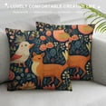 thumbnail image 3 of JEUXUS  Pillow Covers Cartoon Forest Animals and Plant Owl Rabbit Fox Frog Pillow Case Cushion Cover for Home Decor Square Pillowcase, 3 of 5