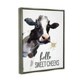 thumbnail image 4 of Stupell Industries Hello Sweet Cheeks Country Cow Cattle Holding Flower Graphic Art Luster Gray Floating Framed Canvas Print Wall Art, Design by Lettered and Lined, 4 of 5
