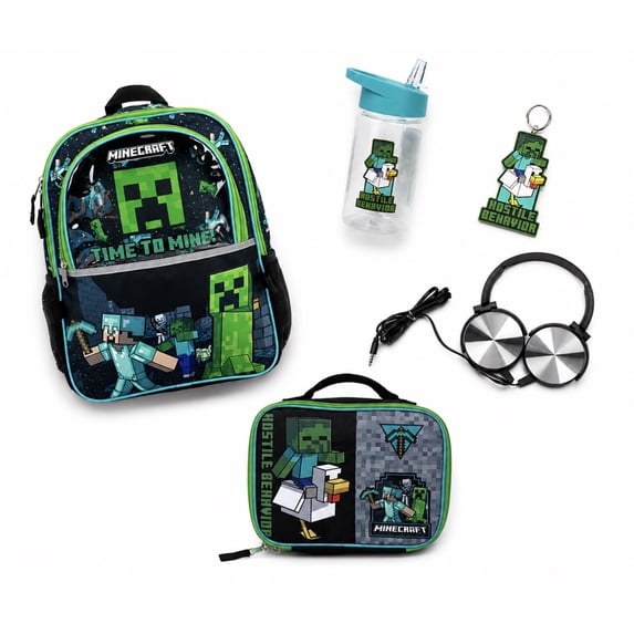 Minecraft Creeper 5-Piece 16-Inch Backpack Set