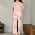 thumbnail image 2 of Tnhcen Women's 2 Piece Short Sleeve Pajama Set Top and Long Pants Soft Sleepwear Loungewear with Pockets M-XL, 2 of 9