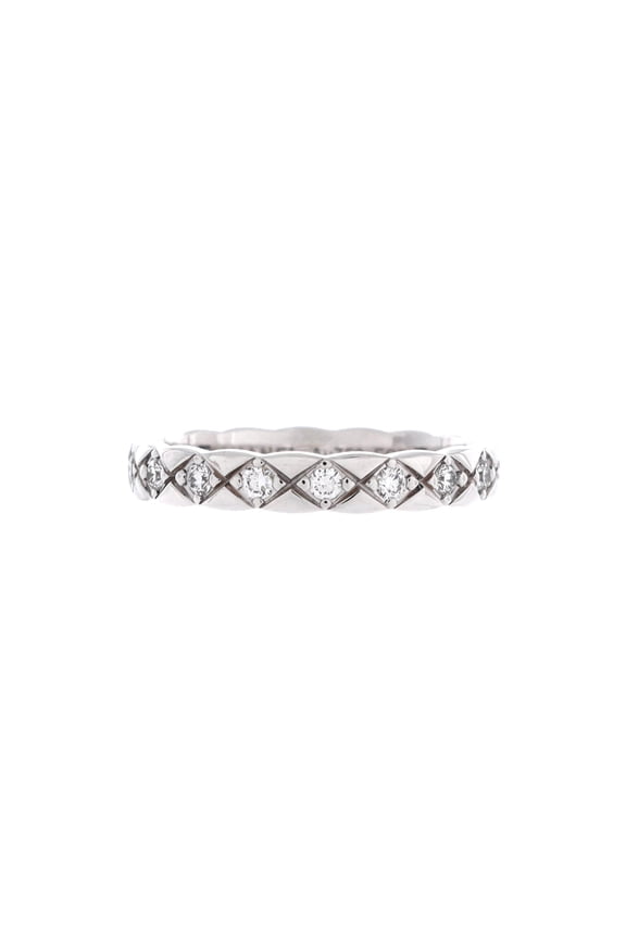 Pre-Owned Coco Crush Ring 18K White Gold and Diamonds Mini By Rebag