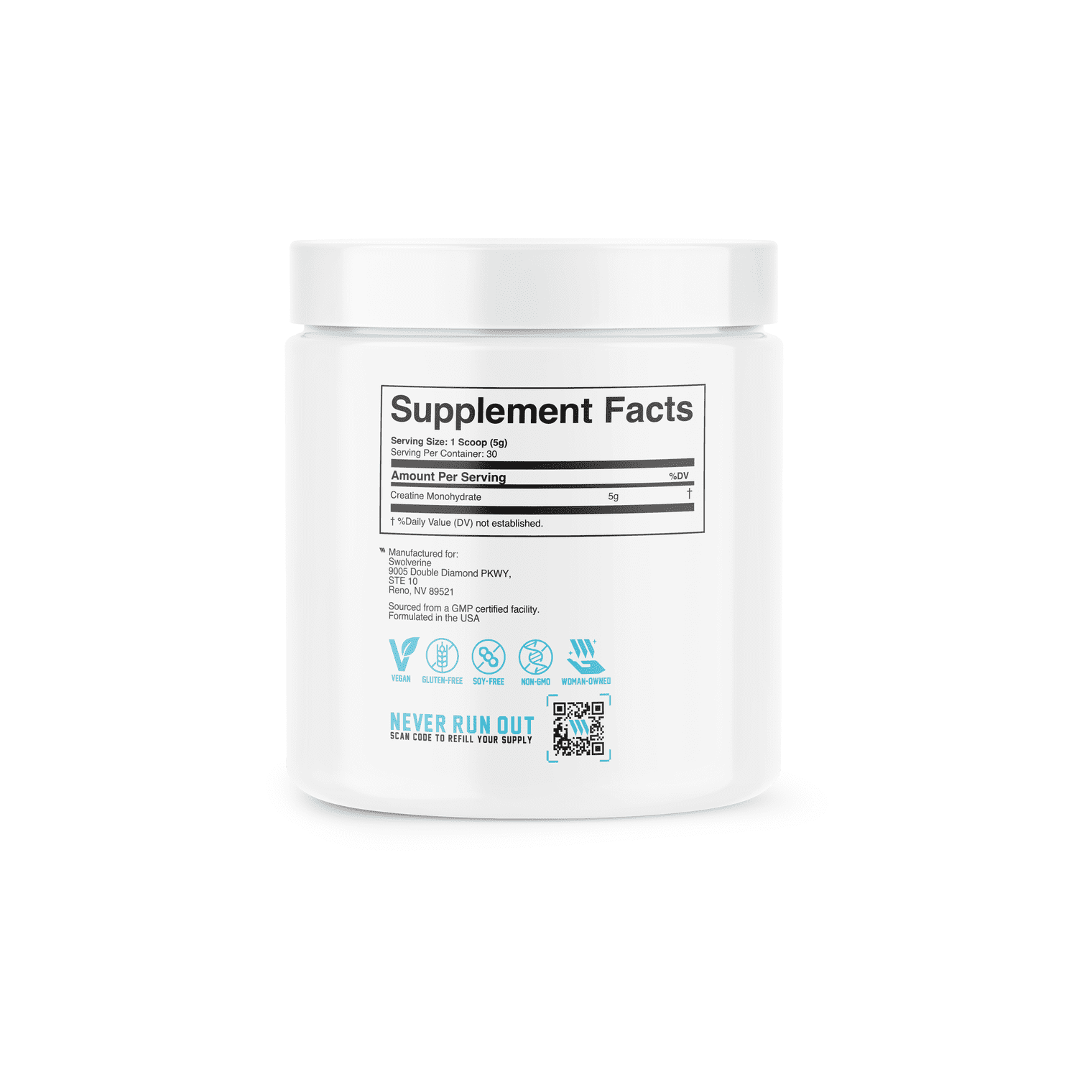 Creatine Monohydrate Powder, Unflavored, 30 Servings, Single Ingredient Formula