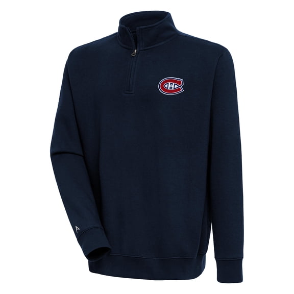 Men's Antigua  Navy Montreal Canadiens Victory Quarter-Zip Pullover Top