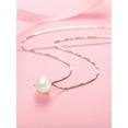 thumbnail image 5 of Devuggo 925 Sterling Silver Womens Pearl Jewelry Cultured Freshwater Pearl 8mm Pendant Necklace and White Button Stud Earring Set, 5 of 7