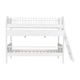 thumbnail image 4 of Bellemave Bunk Bed with Storage Shelves, Wooden Twin Over Twin Bunk Beds with with Bookshelf and Ladder, Ladder Can be Changed Left or Right, No Box Spring Required,White, 4 of 7