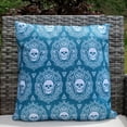 thumbnail image 1 of Outdoor Skull Pillow-Blue, 1 of 5