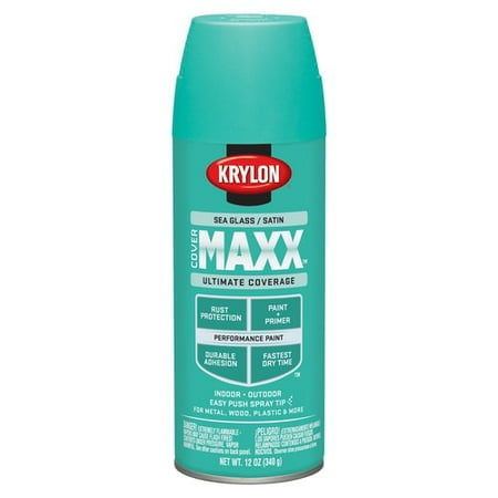 Krylon CoverMaxx Spray Paint, Satin Sea Glass - Walmart.com