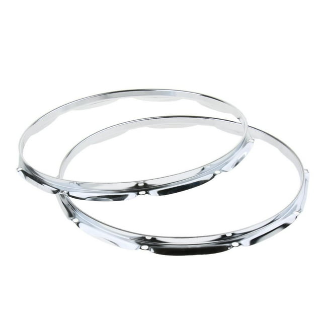 Youkk 1 Pair 14 Inch 8/10-Lug Snare 10 Plating Ring Rim Holes Hoop Drum