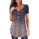 thumbnail image 1 of Gibobby Playera de Verano para Mujer Camiseta verano para mujer, camiseta informal con cuello en V, manga corta, con botones(Café,XL), 1 of 4