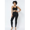 thumbnail image 2 of Mesh Strappy Adjustable Ruched Crop Top With Matching See Through Side Panel Leggings S, 2 of 7