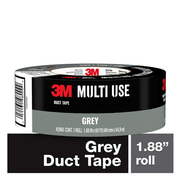 3M Multi-Use Duct Tape, 1.88 in x 60 yd, Gray, 1 Roll/Pack