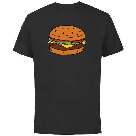 Bob’s Burgers Hamburger - Short Sleeve Cotton T-Shirt for Adults - Customized-Black