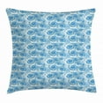 thumbnail image 1 of Shells Throw Pillow Cushion Cover, Modern Watercolor Illustration of Crustaceans Nautical Composition, Decorative Square Accent Pillow Case, 24 X 24 Inches, Pale Blue White and Blue, by Ambesonne, 1 of 2