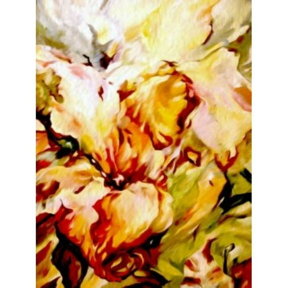 Outdoor Living and Style Red and Yellow Concerto Outdoor Canvas Rectangular Wall Art Decor 40" x 30"