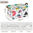 thumbnail image 7 of Yayeee Foldable Storage Basket for Shelves with Handles Set of 2 Waterproof Cloth Bins, Black Retro Pattern, 7 of 7