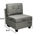 thumbnail image 4 of HYEASTR Modular Sectional Sofa with Storage Chaises Sectional Sleeper Sofa Couch with Adjustable Backrest/Armrest, Sectional Sofa Bed Combination - Linen Grey, 4 of 9
