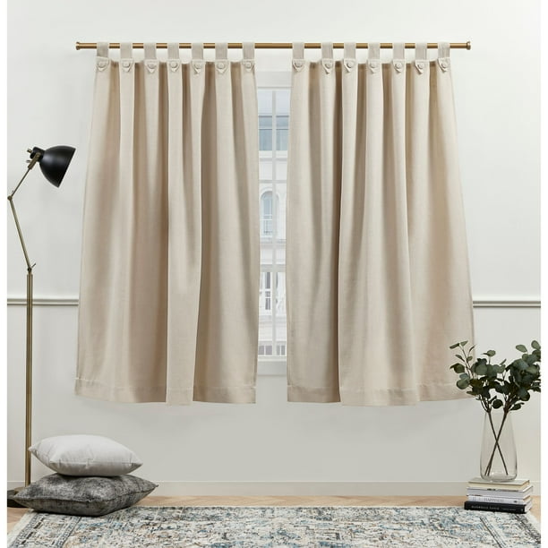 Nicole Miller New York Peterson Light Filtering Tuxedo Tab Top Curtain Panels 54 X 63 Natural Set Of 2 Com Peterson Light Filtering Tuxedo Tab Top, Nicole Miller Curtains Home Goods