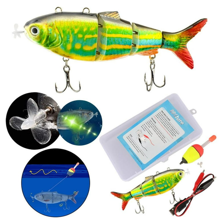 Robotic Swimming Fishing Electric Lures USB Rechargeable Lures Multi  Jointed Swimbaits with LED Light Hard Lures Fishing Tackle