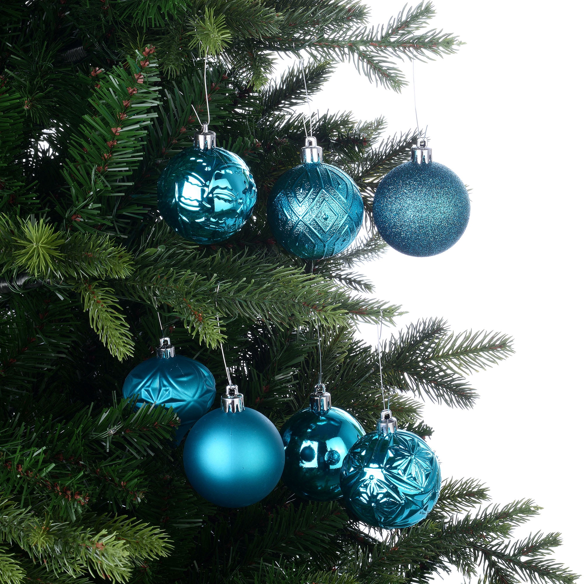Holiday Time 26 Count Shatterproof Ornaments- Teal