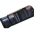 thumbnail image 3 of Women's Genuine Leather Compact Double ID Windows Credit Card Holder Wallet With Zippered Pocket by Moga (Black), 3 of 5