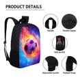 Kuiaobaty Soccer Fire Pattern 3 Pcs School Backpack Set with Lunch Box