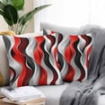 thumbnail image 2 of Abstract Wave Line Outdoor Pillow Covers Pack of 2 Gray Red Black Stripe Graffiti Waterproof Throw Pillow Covers Decorative Cushion Cases for Patio Garden Tent Balcony Couch 20x20 inch, 2 of 8