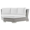 thumbnail image 1 of Sofa Corner Chair, Rattan, Wicker, Light Grey Gray White, Modern Contemporary Urban Design, Outdoor Patio Balcony Cafe Bistro Garden Furniture Hotel Hospitality, 1 of 8