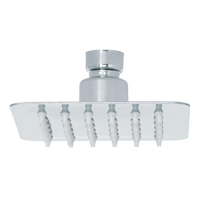 Regadera cuadrada 4", acero inox, sin brazo, cromo, Túbig Foset R-413S
