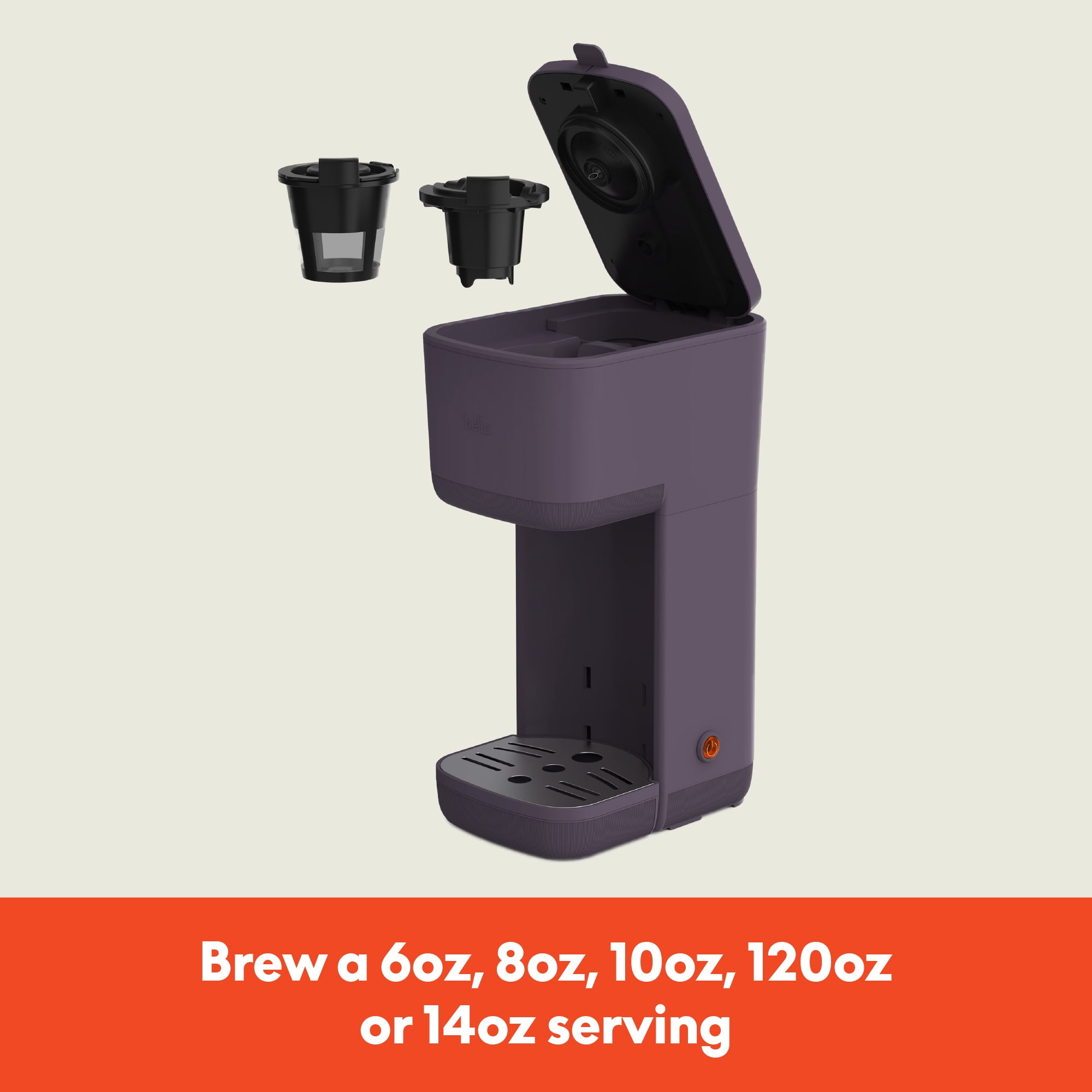 bella Single-Serve Coffee Maker, Plum