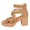 Brown, variant on Women's Platform Chunky Heels Ankle Strap Suede Block Heeled Sandals Breathable Party Wedding Shoes with Back Zipper Brown Size 7