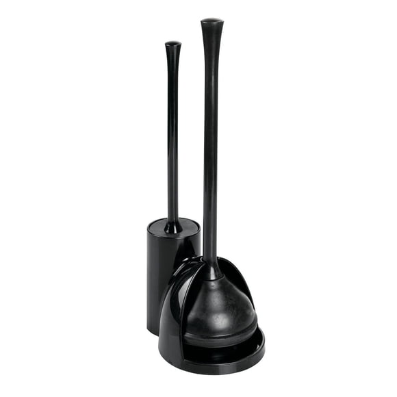 Mainstays Una Slim Bowl Brush & Plunger, Black