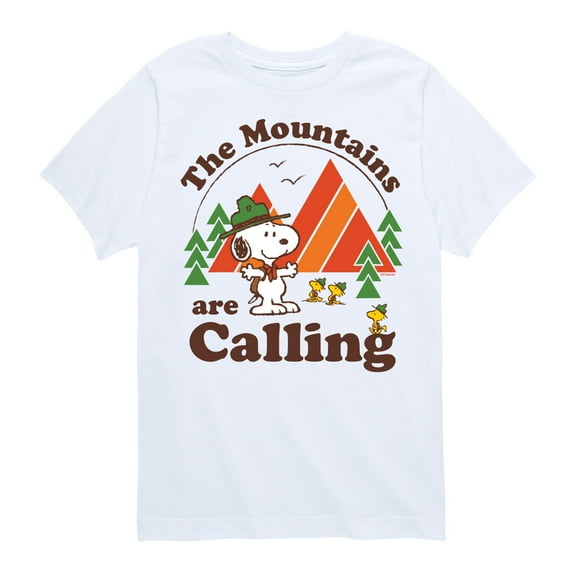 Peanuts - Mountains Are Calling - Toddler & Youth Short Sleeve Graphic T-Shirt