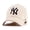 Cream, variant on New York Baseball Cap Hat for Men and Women, Adjustable Pure Cotton, Buckle Up, One Size Fitted All, Black & White Embroidery NY| Black Cap