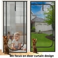 thumbnail image 2 of Reinforced Mesh Screen Zipper Closure 32''x 82'' Keep Pet Cat In&Out Door Curtain Anti-mosquito for Living Room Bedroom Kitchen, 2 of 10