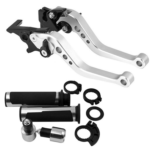 Riwcyla Motorcycle Handlebar Brake Master Cylinder Clutch Lever Set Left & Right Handle Lever + Hand Grips + Handlebar Ends for 7/8'' 22mm Handlebar Motorcycle