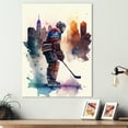 thumbnail image 2 of Designart Hockey Player In Front Of Cityscape I Canvas Wall Art, 2 of 5