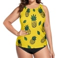 thumbnail image 4 of Women's Swimming Vest Women's Tankini Tops Swimming Vest for Women Soft and Smooth Suitable for Summer Beach Swimming Pool Parties XL Yellow Pineapple Seamless, 4 of 7