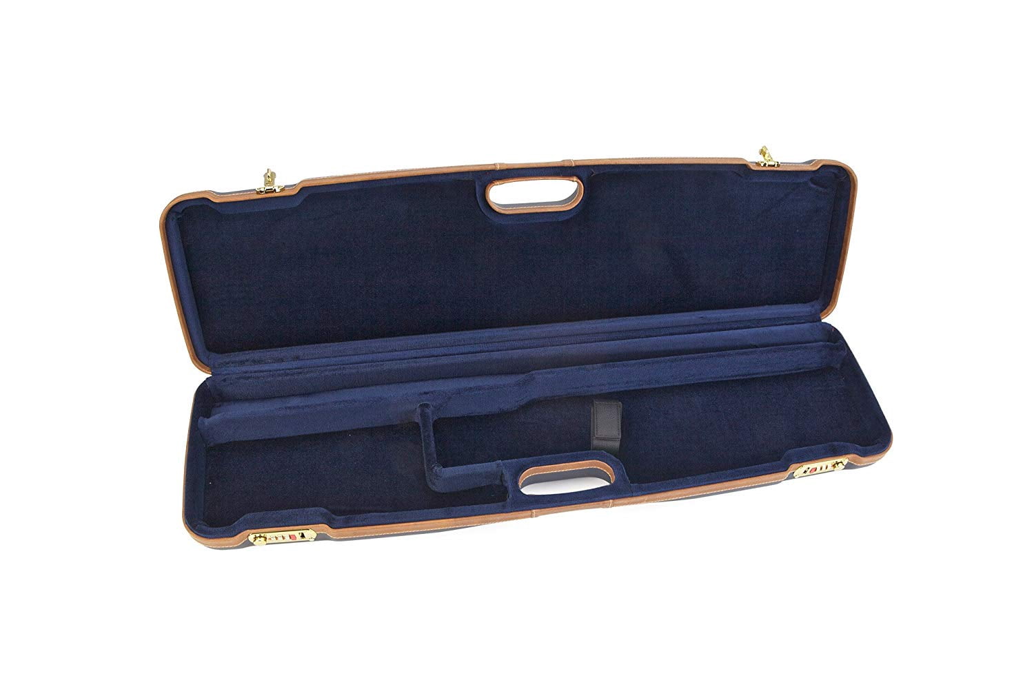 Negrini 1605 Hunting Shotgun Case 30.5" Navy/Tan Leather