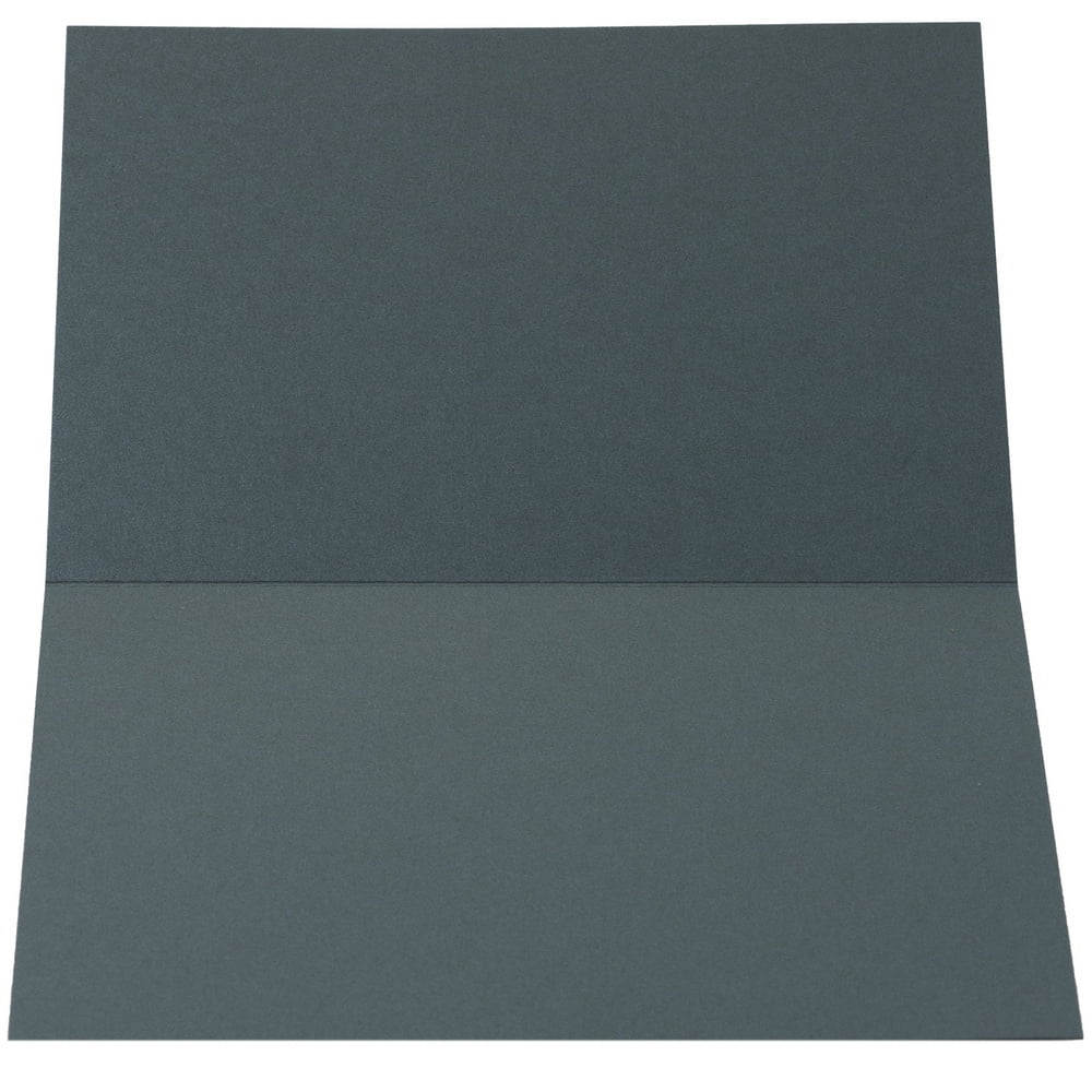 JAM Paper Foldover Cards, 5 x 7, 50/Pack, Metallic Malachite Dark Blue