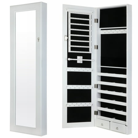 Modern Door/Wall Mounted Mirrored Jewelry Cabinet ...