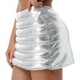 thumbnail image 5 of CHICTRY Womens Warm Quilted Skirt Shiny High Waist A-Line Party Skirt, 5 of 7