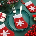 thumbnail image 5 of Deago 12Pcs Christmas Socks Decoration Snowflake Tableware Holders, Candy Pouch Bag Knife Spoon Fork Bag Mini Christmas Stockings for Xmas Decorations Dinner Table Ornaments, 5 of 9
