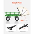 thumbnail image 6 of LINJH Steel Garden Cart 1200lbs Capacity Heavy Duty Wagon Utility Cart 13in Tires, 6 of 12