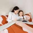 thumbnail image 5 of jejeloiu Modern Abstract Geometric Full Size Comforter Sets,Red Orange Stripe Bedding Sets For Girls Boys Reversible 3 Pieces, 5 of 8