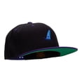 thumbnail image 5 of Wave Life Embroidered Wool Blend 2 Tone Classic Snapback - Black Purple OSFM, 5 of 5