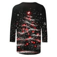 thumbnail image 5 of Wiyuqeen Ugly Christmas Shirts for Women Crew Neck 3/4 Sleeve Xmas Tree T-Shirts Three Quarter Sleeve Tops Womens Gifts for Christmas, 5 of 6