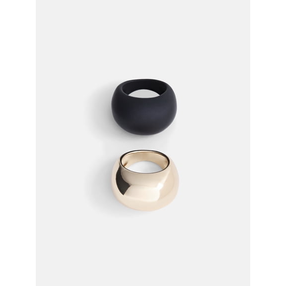 Scoop Bubble Rings, Two-Tone, 2-Piece Set